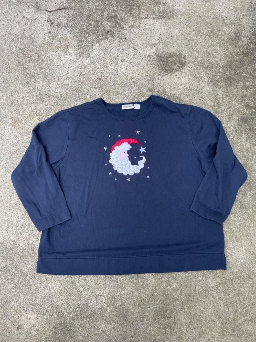Vintage 90s Holiday Sweater Santa Moon Yule 3X 26W 28W Boho Christmas Y2K